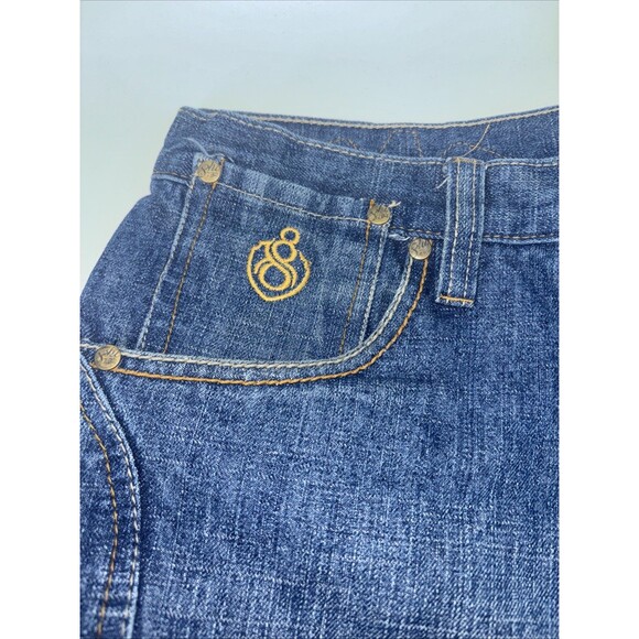 Eight 732 Jeans Mens 38x34 Stretch Embroidered Pockets Straight Leg Y2K Denim - Picture 6 of 10